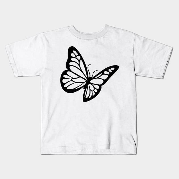 Stick figure butterfly Kids T-Shirt by WelshDesigns